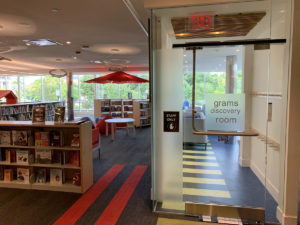 The entrance to the Grams Discovery Room is located just as you walk into the Youth Room.