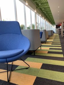 Several lounge chair options are available throughout the Youth Room