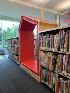 Sit in one of the new reading hideaways to enjoy a new book.