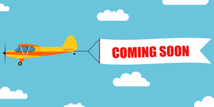 Plane with coming soon banner