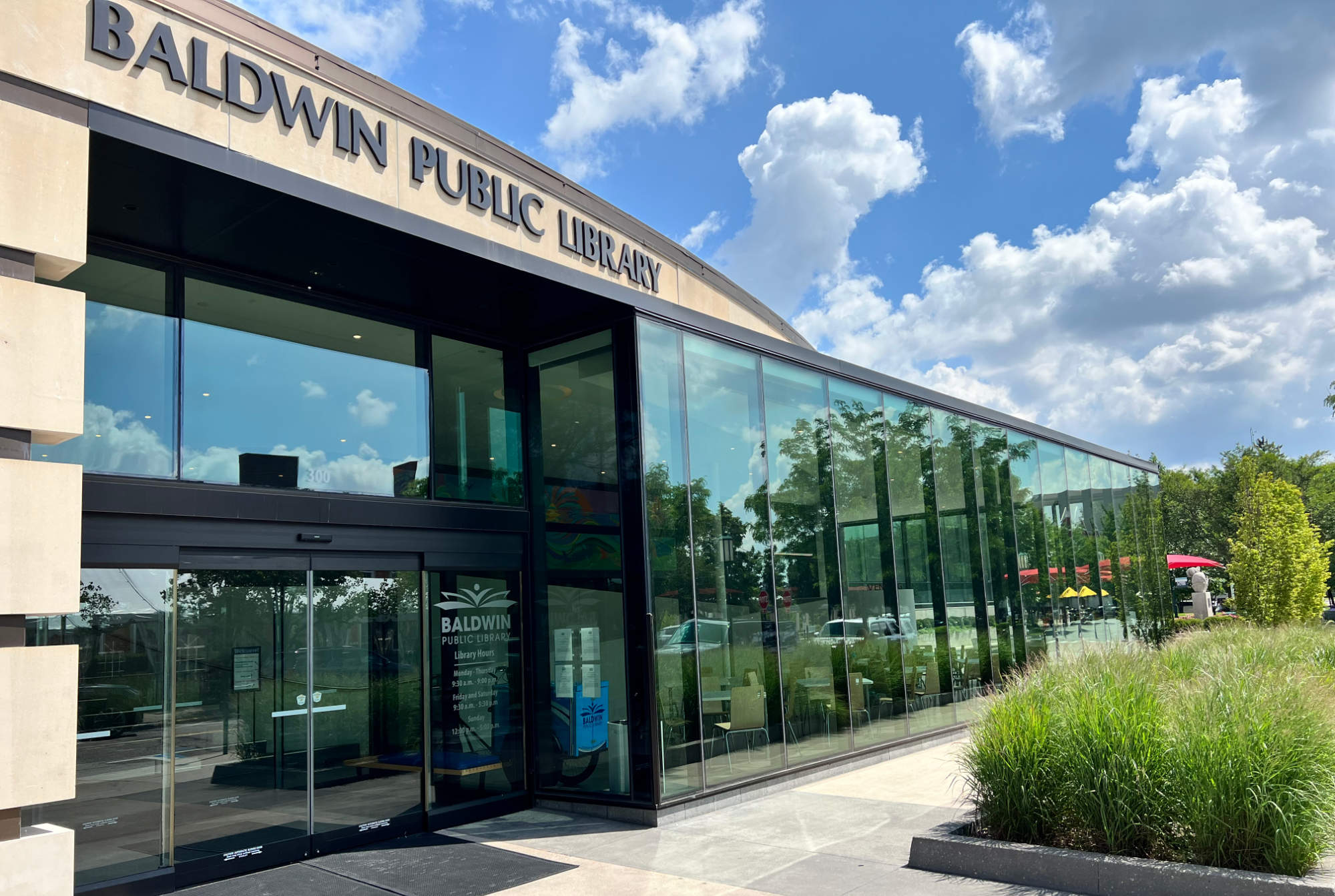 Baldwin Public Library front entry in 2025