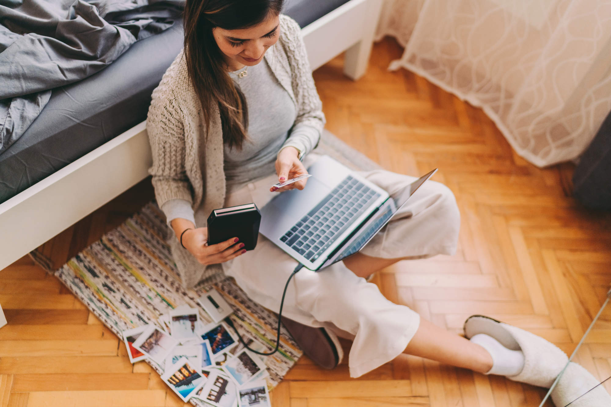 Woman using laptop